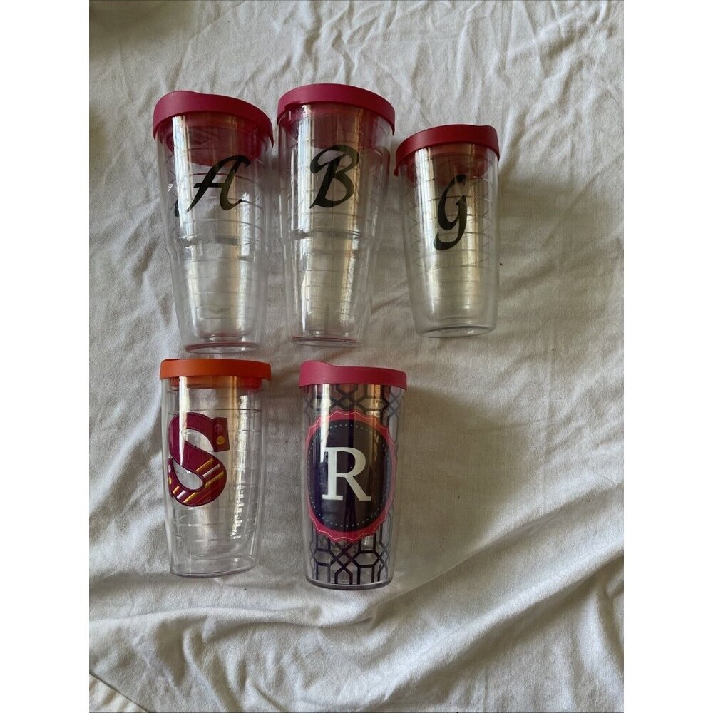 Tervis Insulated Tumbler Initial Letter A B G S R Monogram Set of 5